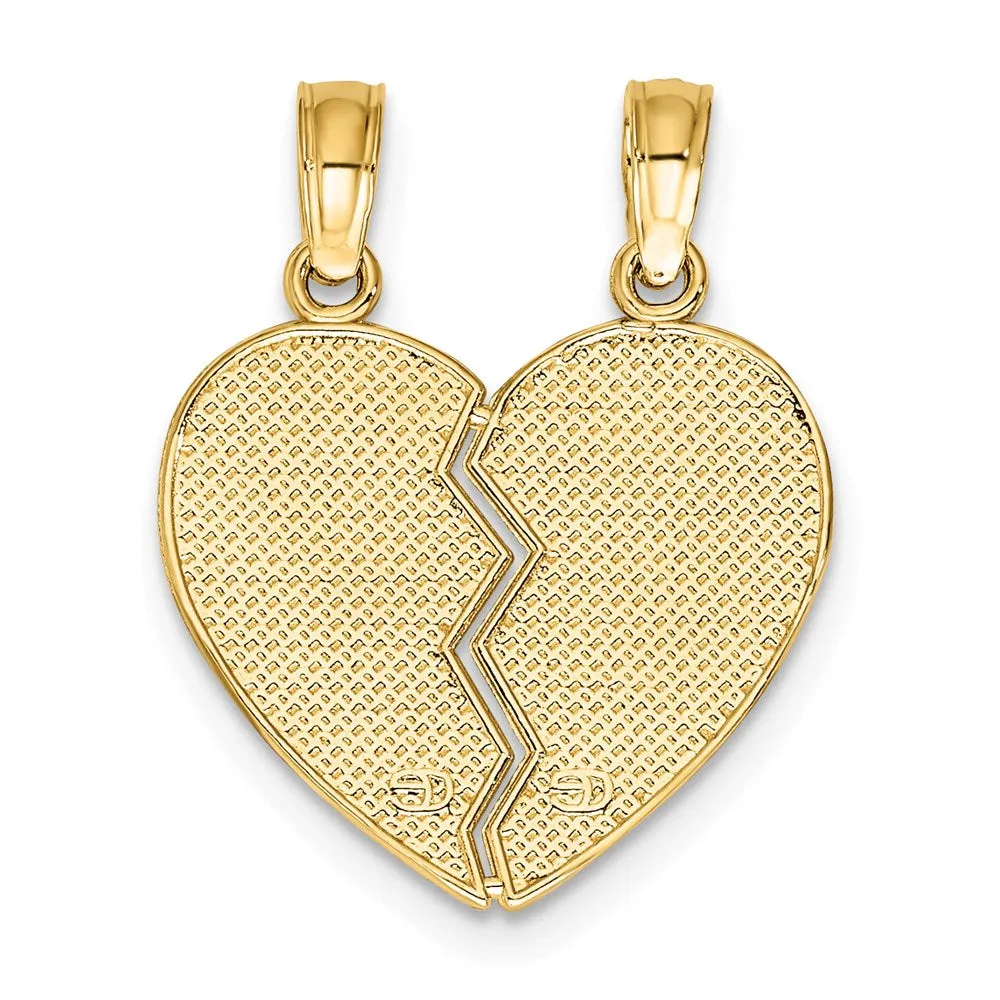 14k Break-Apart KEEP WATCH BETWEEN Heart Charm