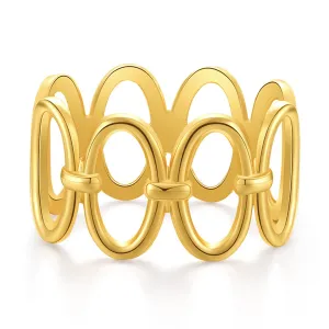 18K Gold-Plated Oval Station Bangle