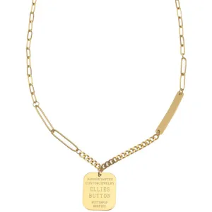 18K Gold-Plated Rectangle Bar Pendant Necklace