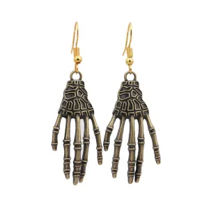 18K Gold-Plated Skeleton Palm Drop Earrings