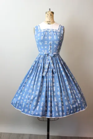 1950s FOLKLORE print COTTON dress xs | new spring