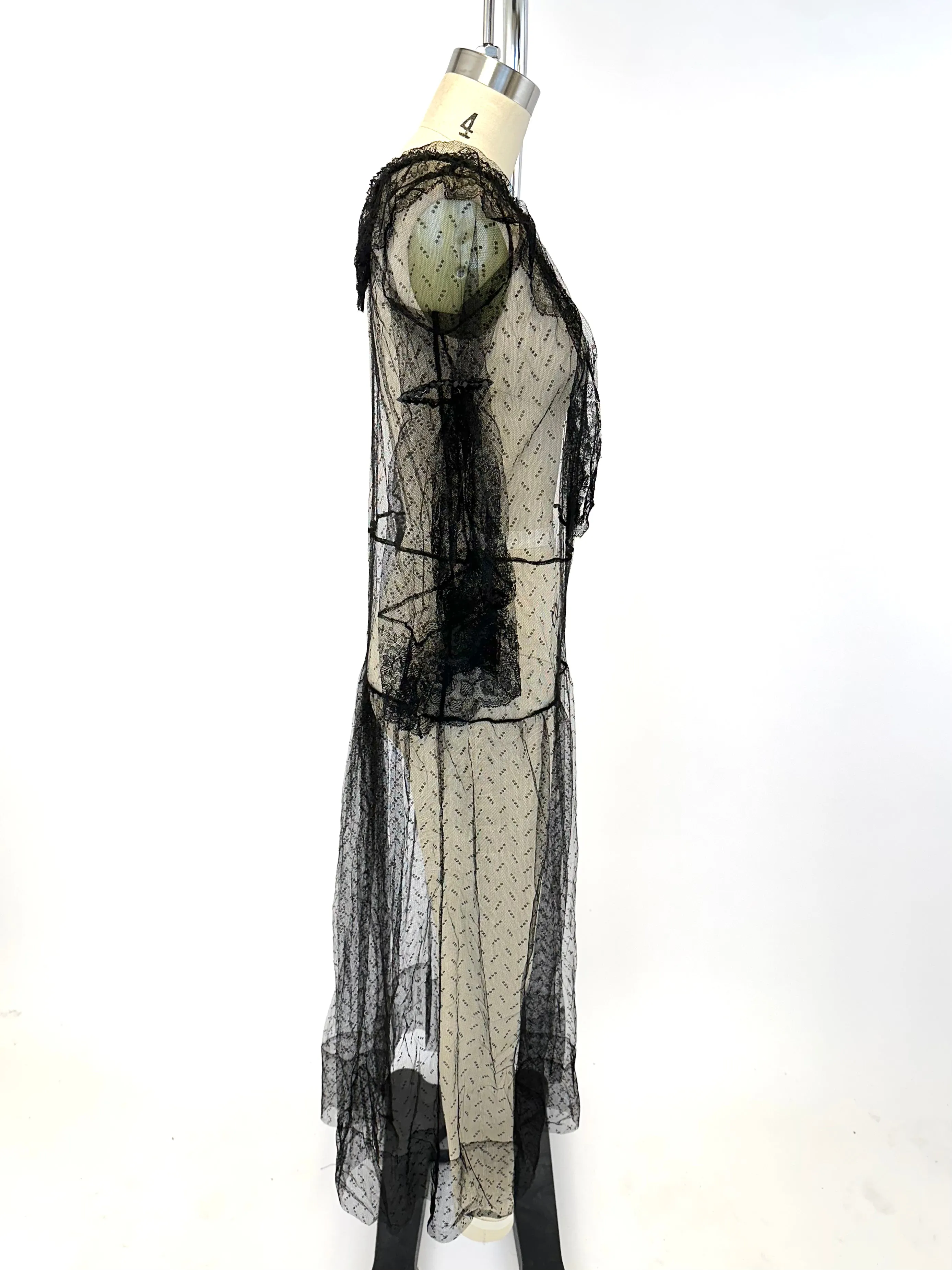 20s Embroidered Mesh Dress