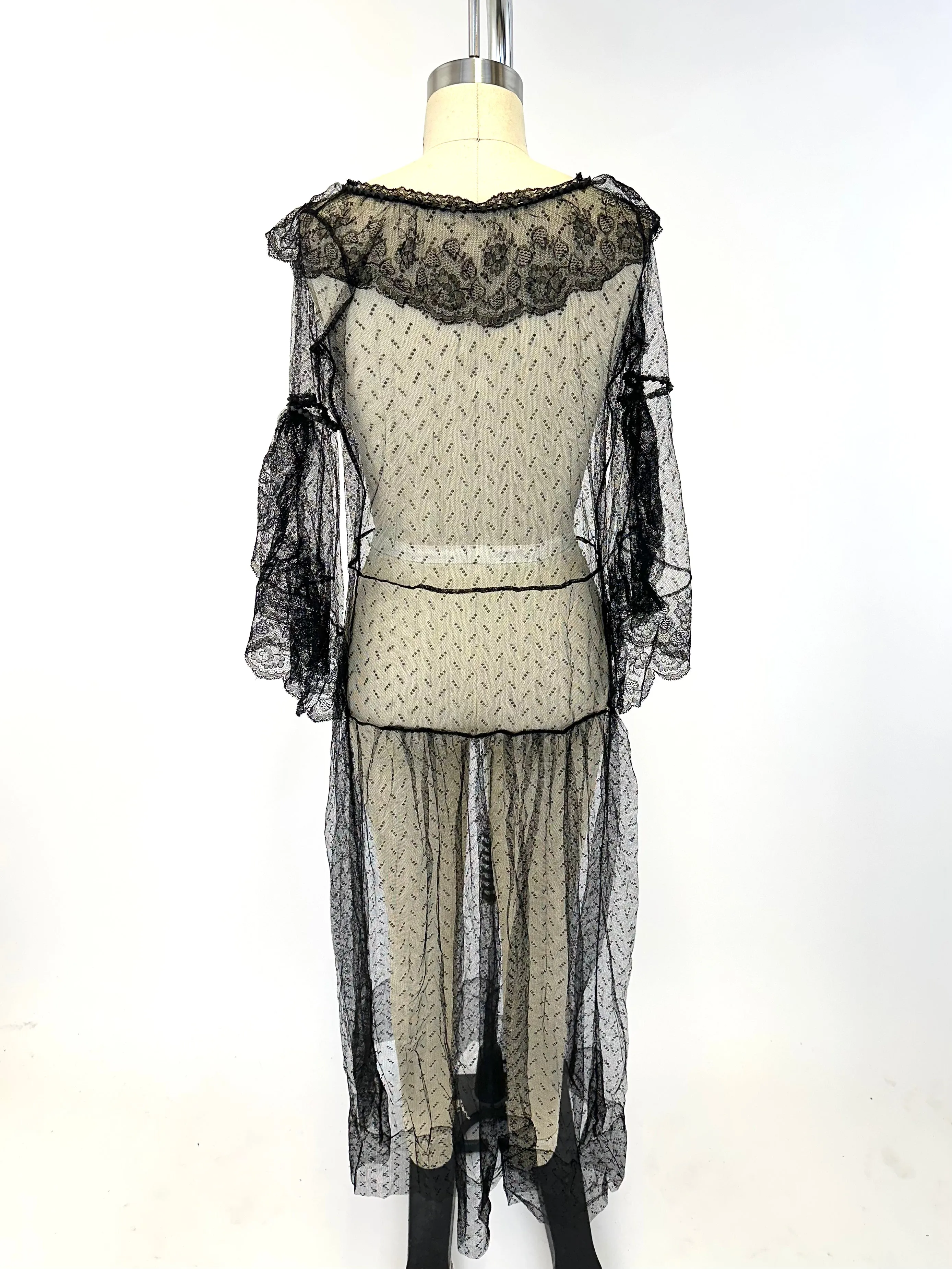 20s Embroidered Mesh Dress