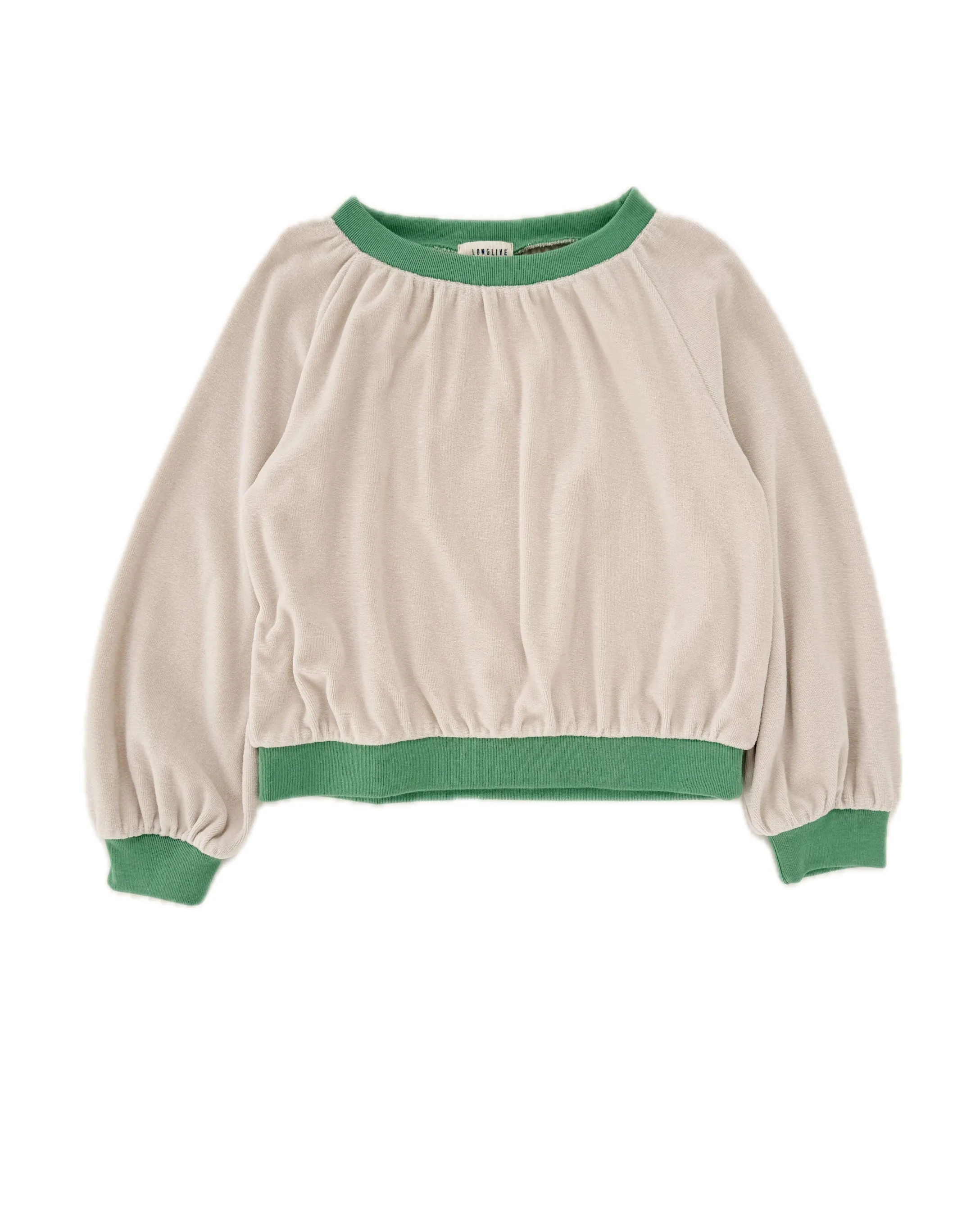 25111 Velvet Sweater - Off White/Green
