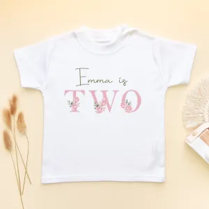 2nd Birthday Floral Theme Personalised T Shirt