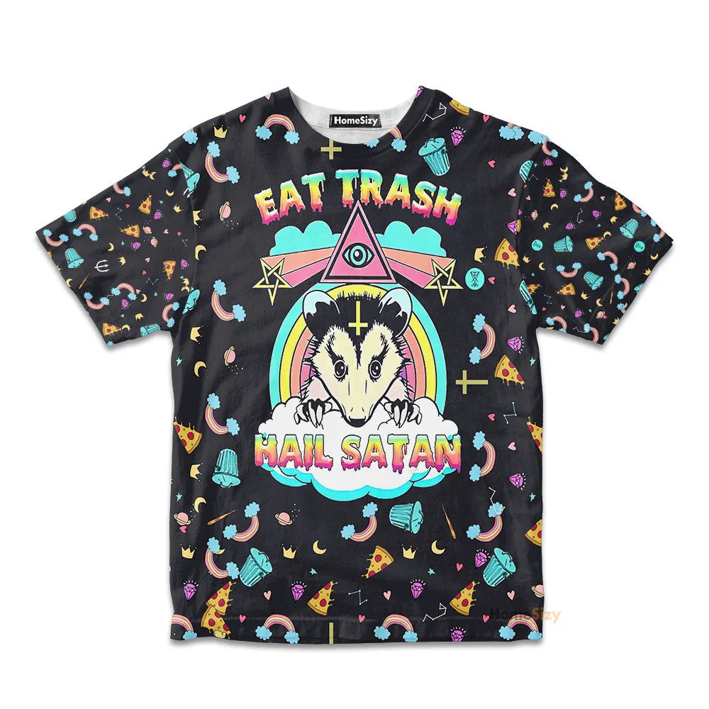 3D Eat Trash And Hail Satan Custom Kid Tshirt QT307143