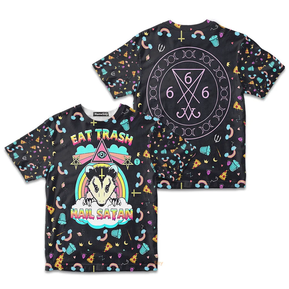 3D Eat Trash And Hail Satan Custom Kid Tshirt QT307143