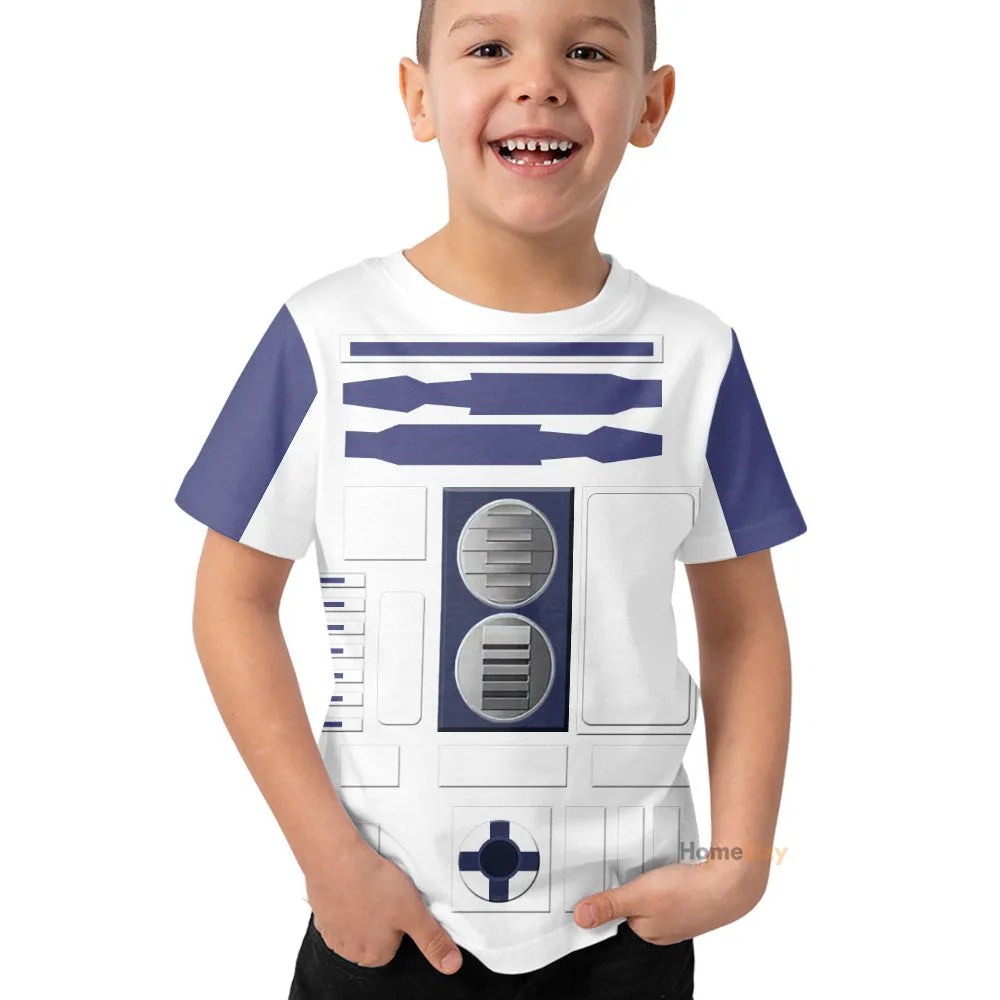 3D R2D2 Custom Cosplay Costume Kid Tshirt QT209404Hg