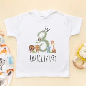 3rd Birthday Animals Personalised T Shirt