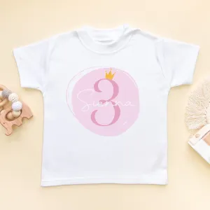 3rd Birthday Girl Pink Theme Personalised T Shirt