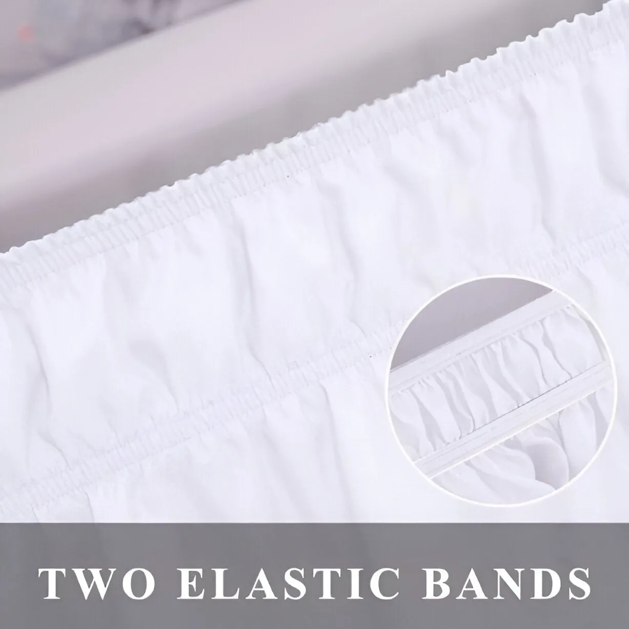 400TC Sateen Solid Cotton Double Embroidered Wrap Around Bed Skirt