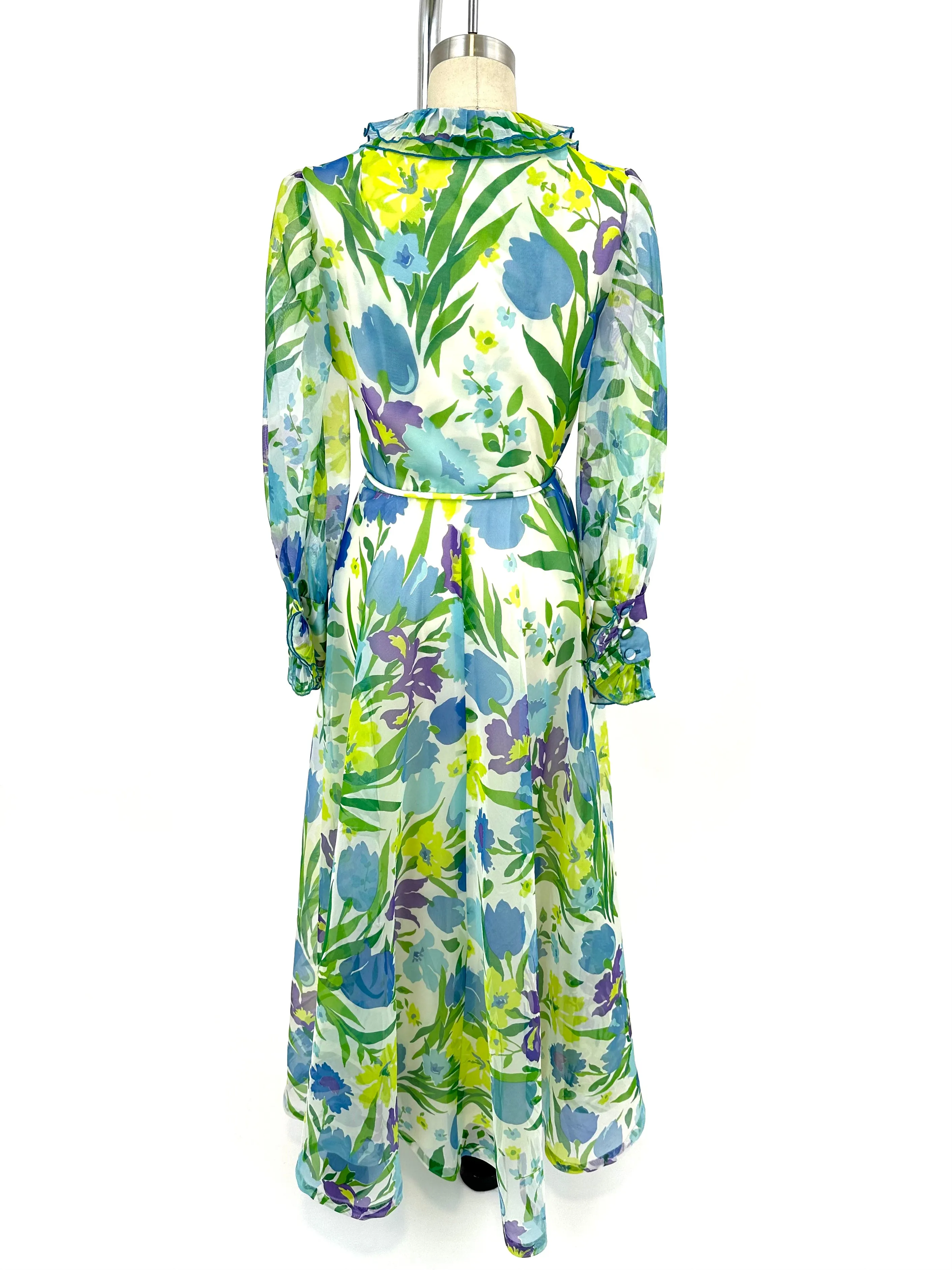 60s Bill Tice Organza Floral Dress
