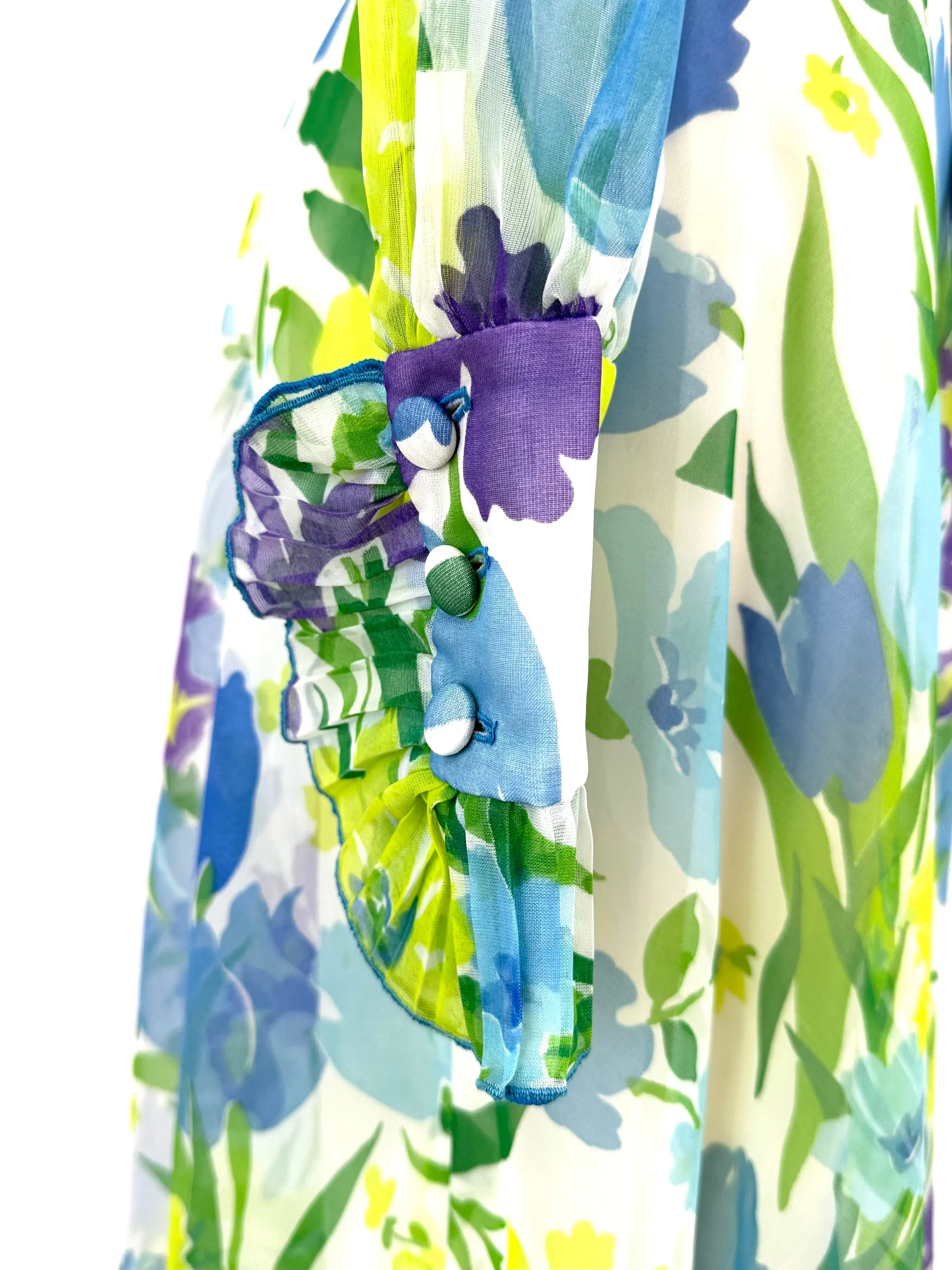 60s Bill Tice Organza Floral Dress