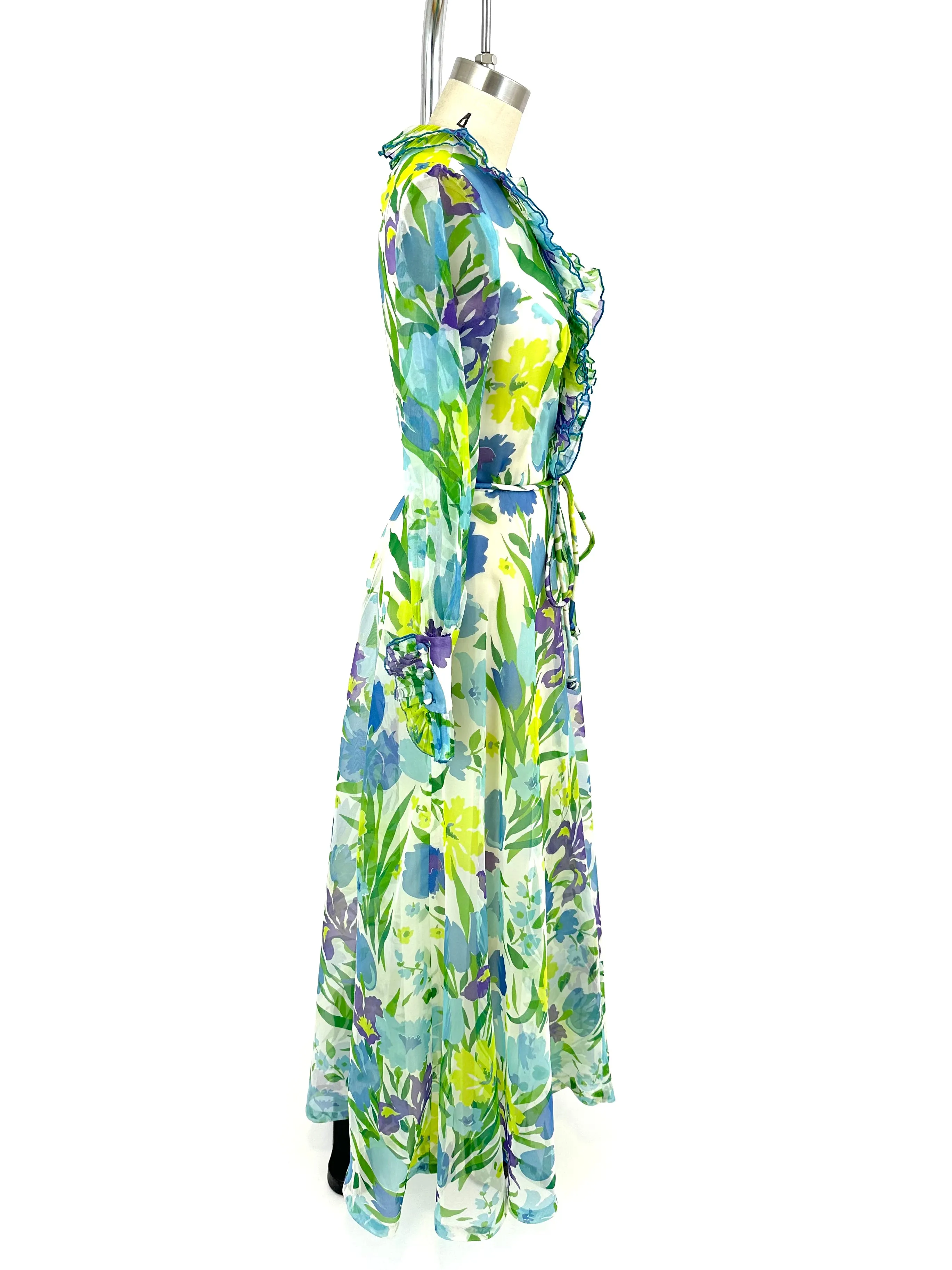60s Bill Tice Organza Floral Dress