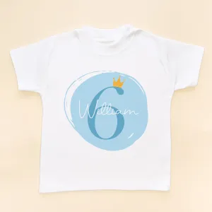 6th Birthday Boy Blue Theme Personalised T Shirt