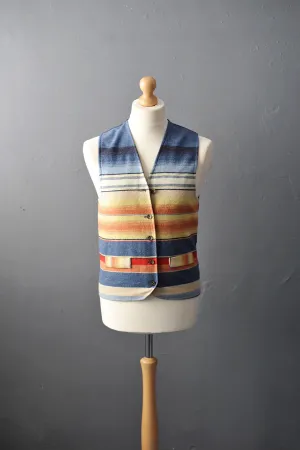 90s Colourful Striped Waistcoat by Che Clothing, Dapper Eccentric , Size Small