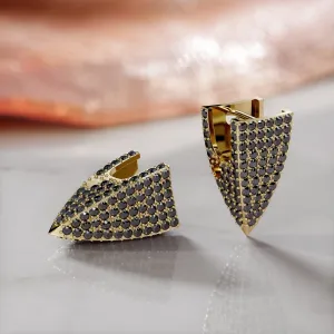AFELA -  1.64 Carats Black Diamond Spikey Single Earring