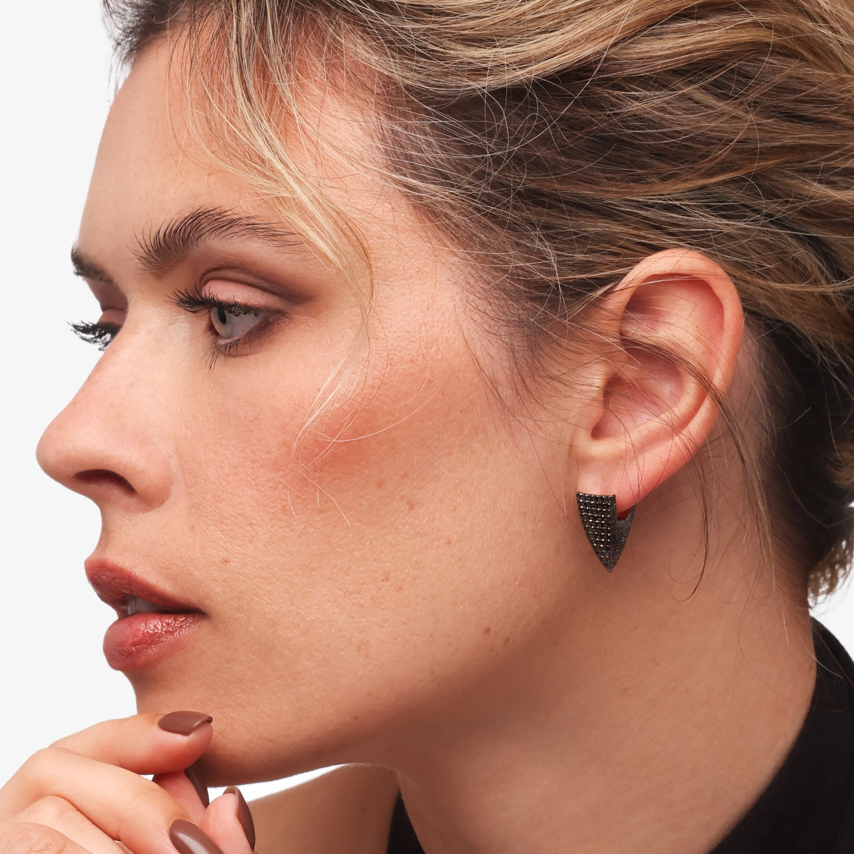 AFELA -  1.64 Carats Black Diamond Spikey Single Earring