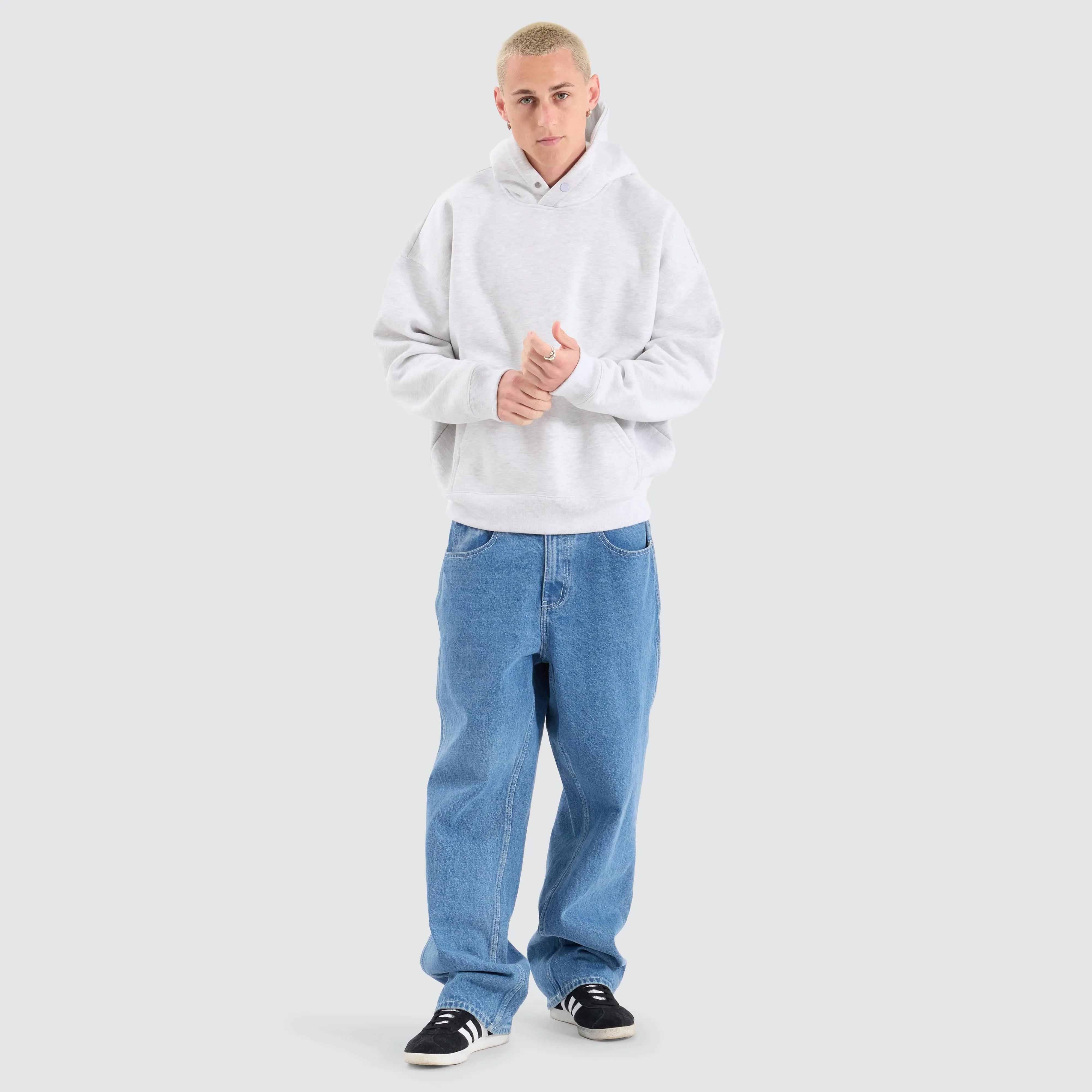 Airdrie Box Fit Hoodie Snow Marle