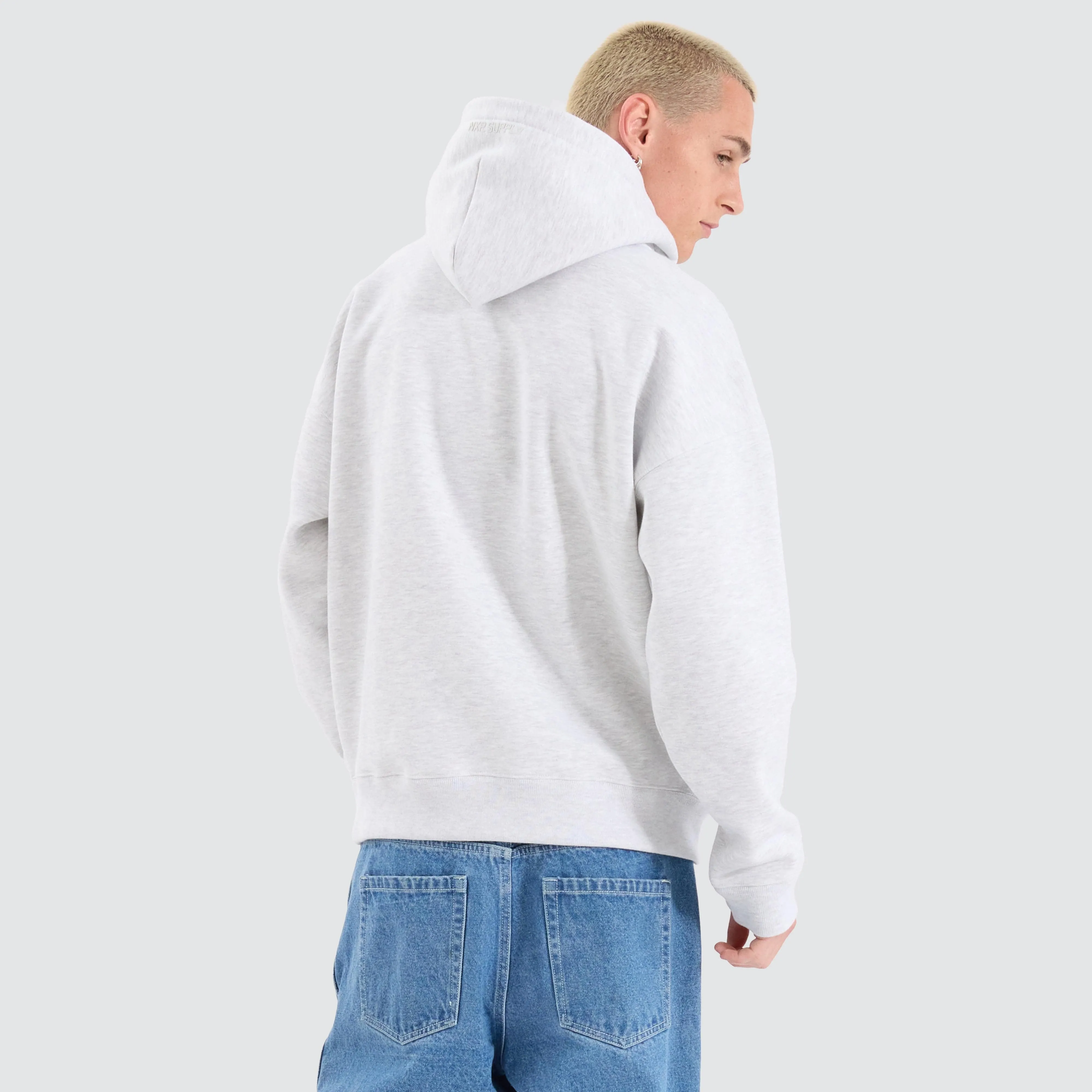 Airdrie Box Fit Hoodie Snow Marle