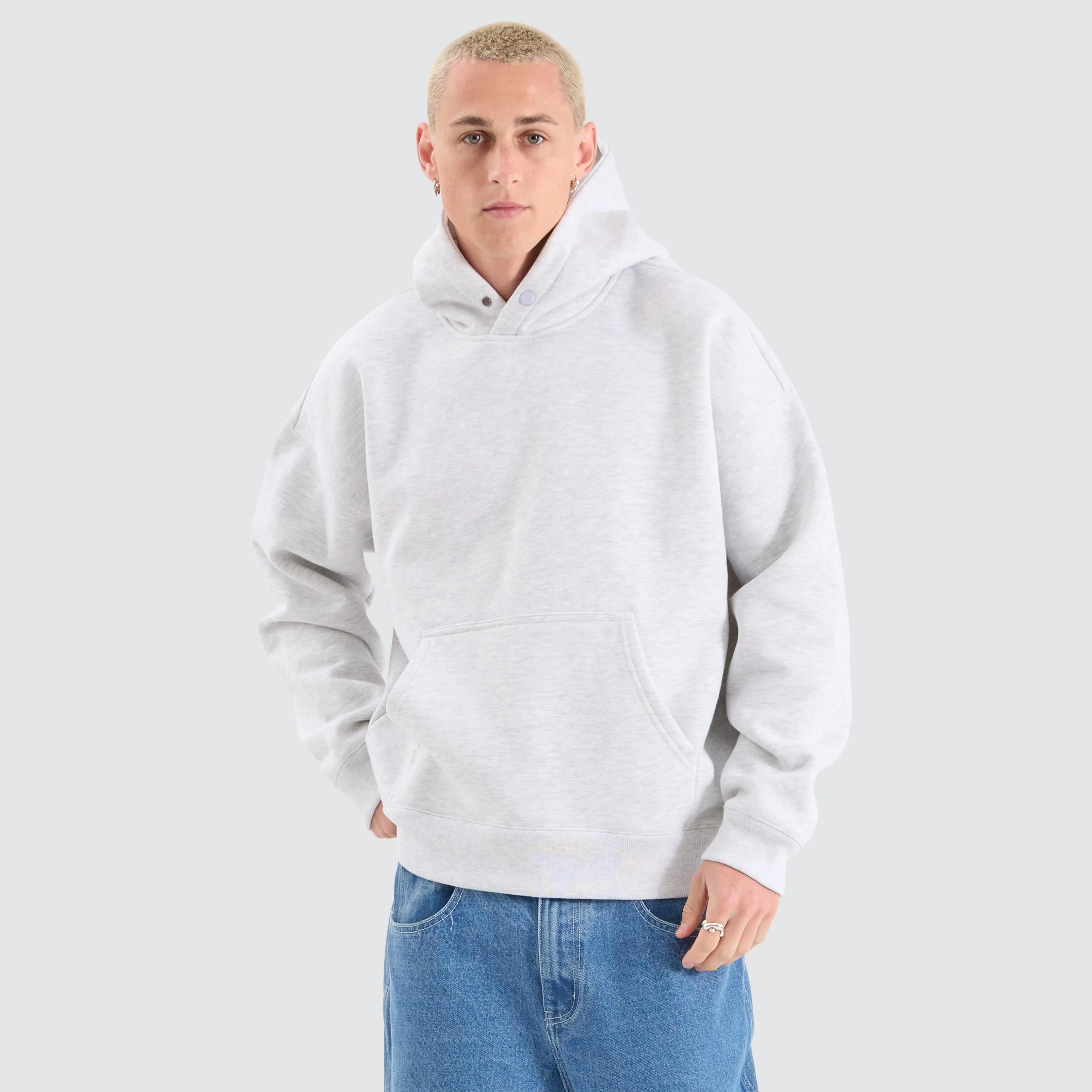 Airdrie Box Fit Hoodie Snow Marle