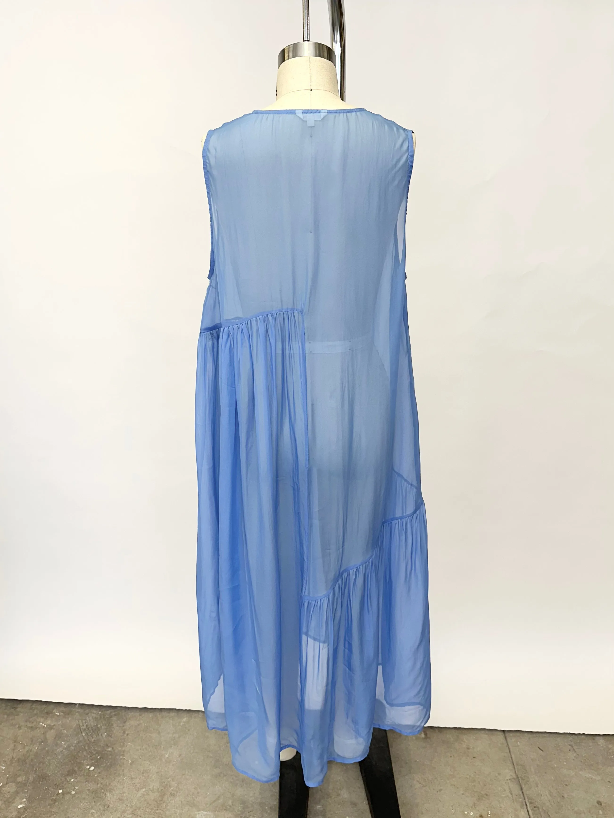 Ali Golden Chiffon Asymmetrical Dress