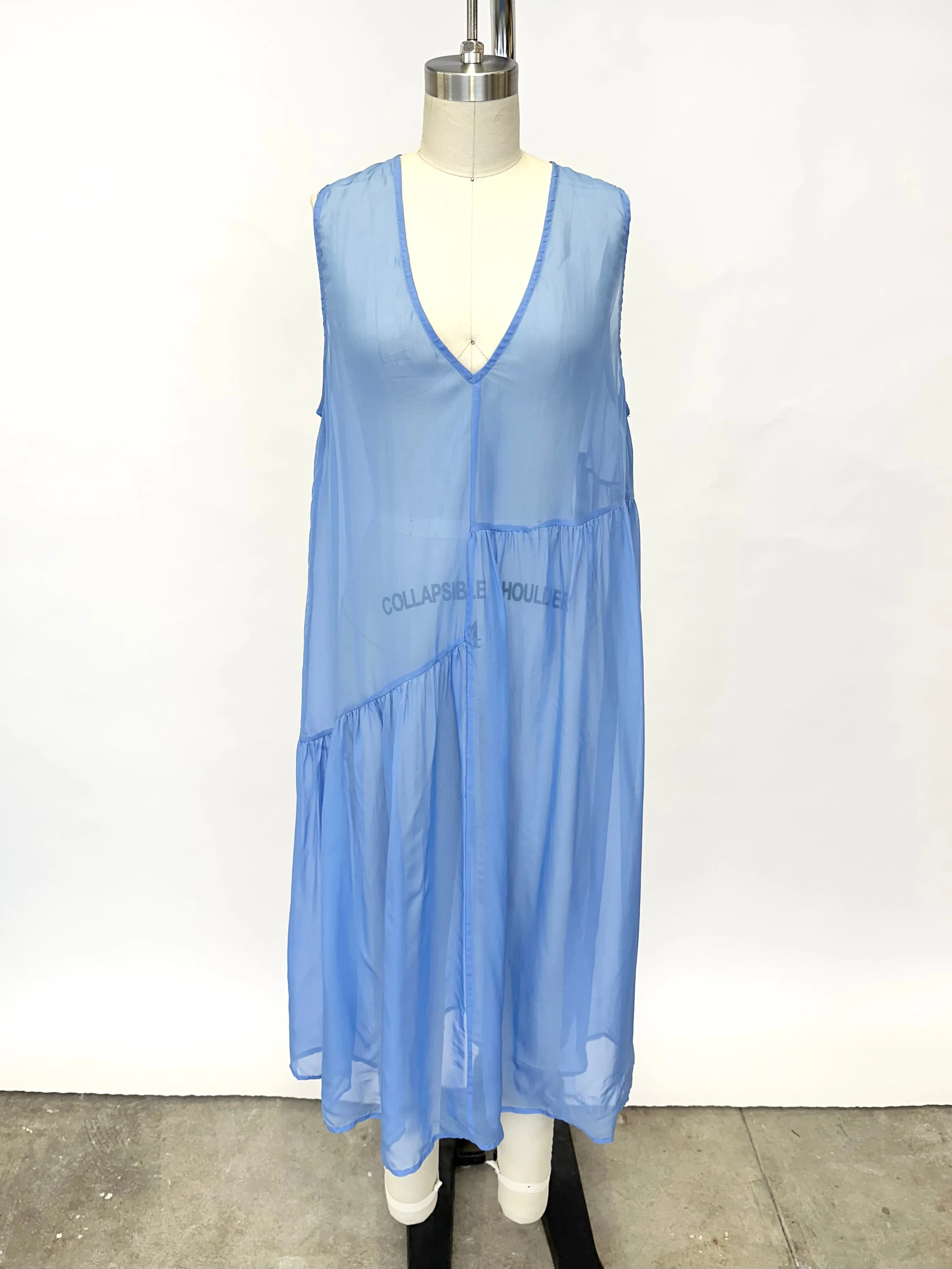 Ali Golden Chiffon Asymmetrical Dress