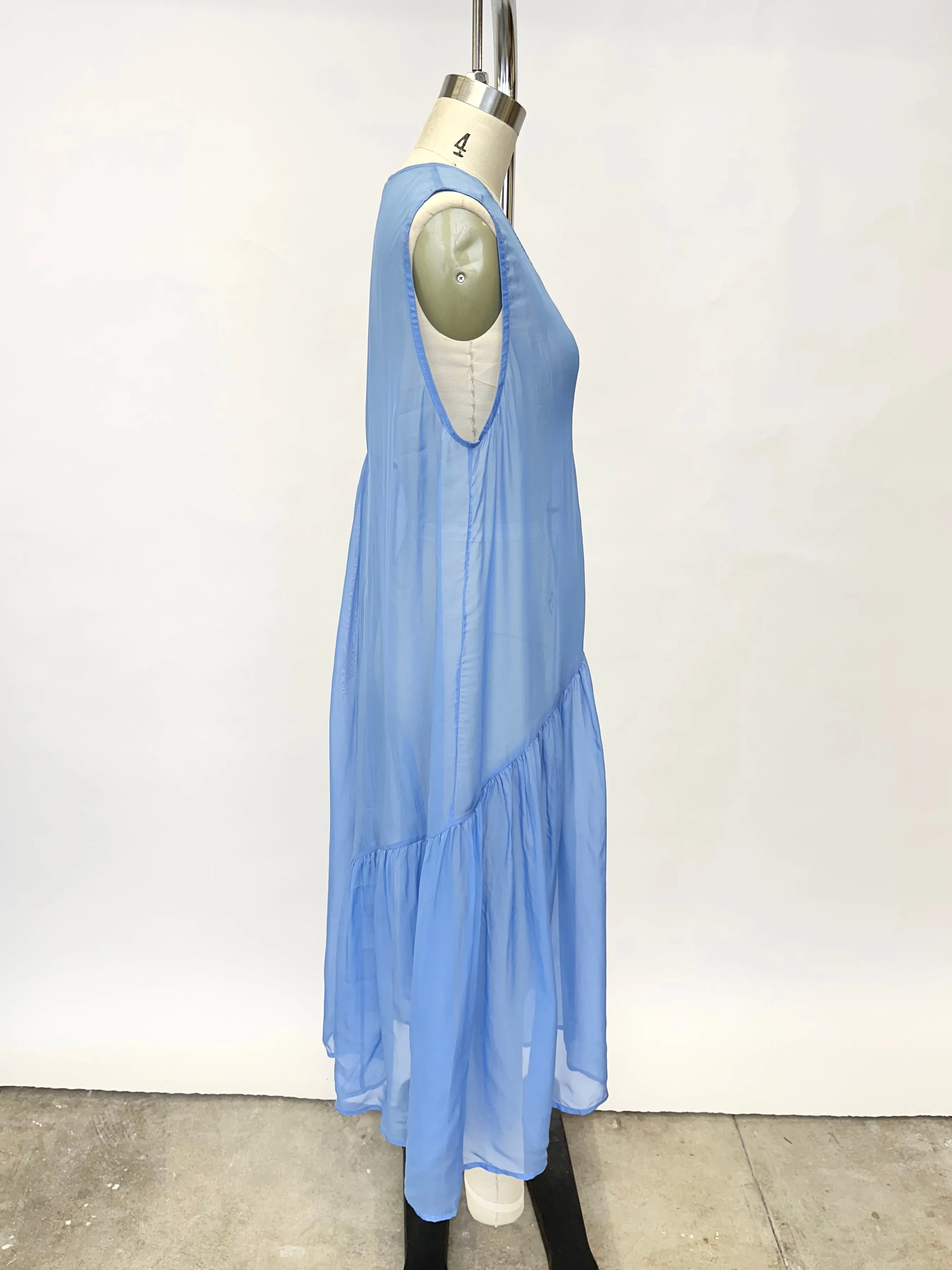 Ali Golden Chiffon Asymmetrical Dress