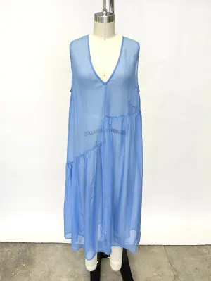 Ali Golden Chiffon Asymmetrical Dress