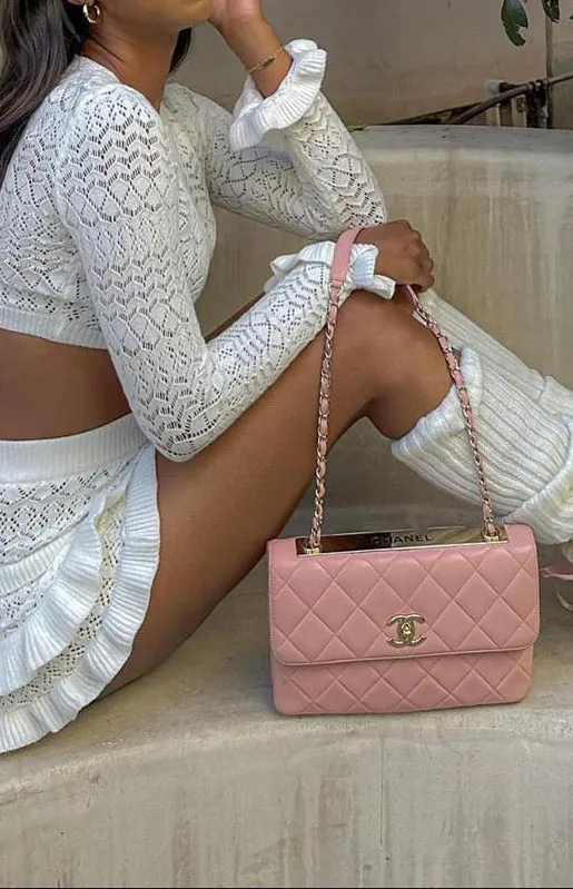 Amalfi white knit ruffle top