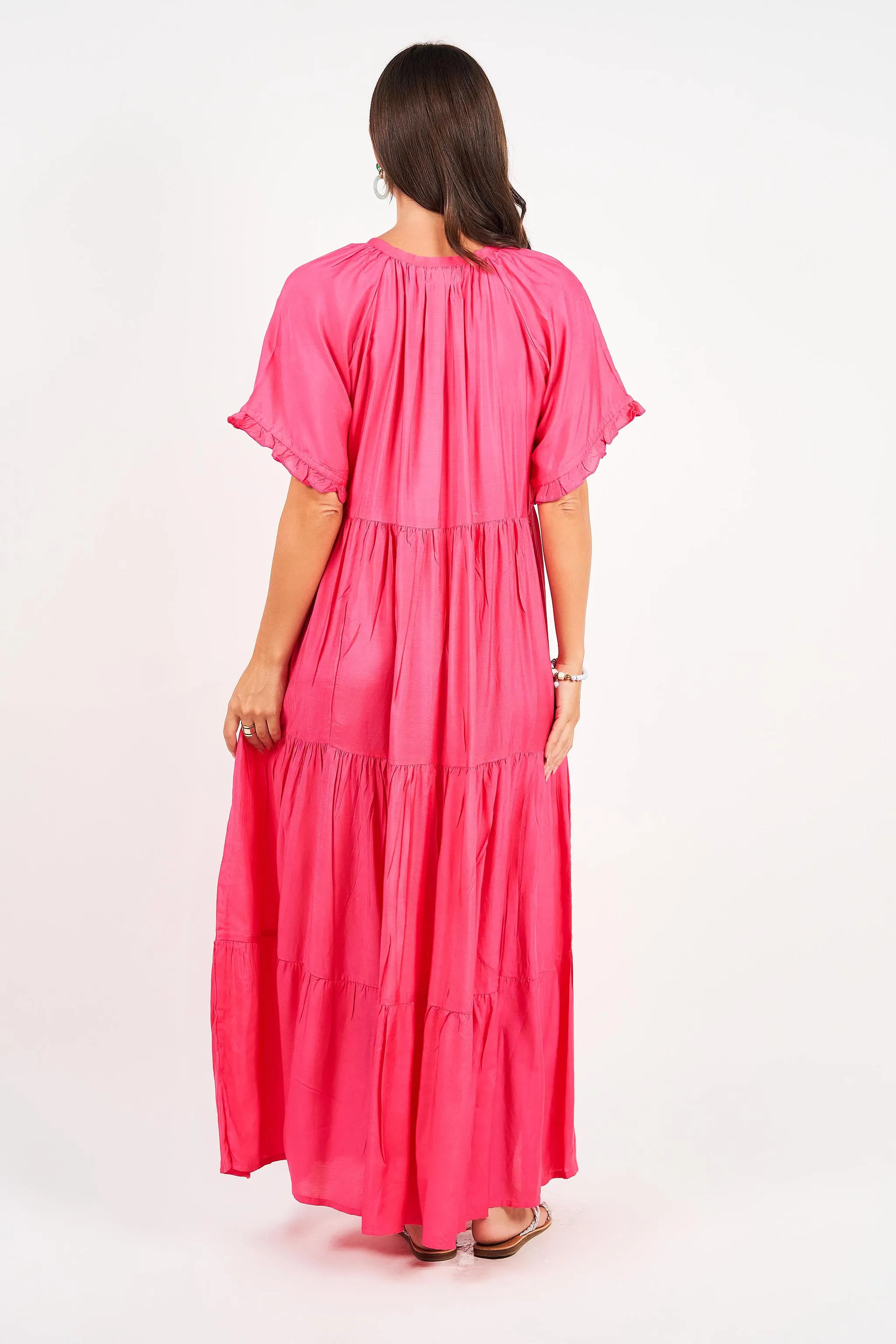 Amisha Short Sleeve Maxi Flamingo  (Outlet - Final Sale Product)