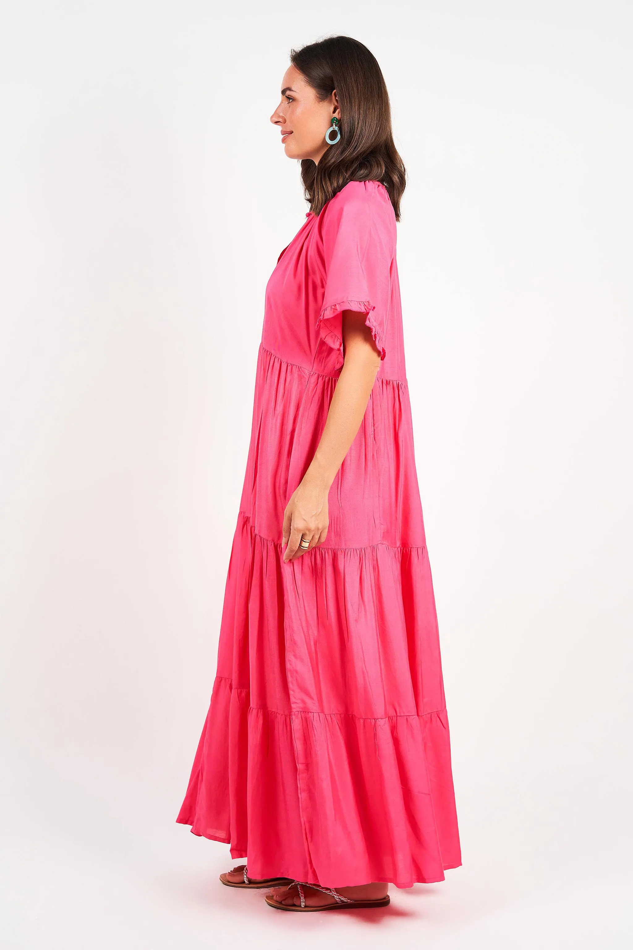 Amisha Short Sleeve Maxi Flamingo  (Outlet - Final Sale Product)