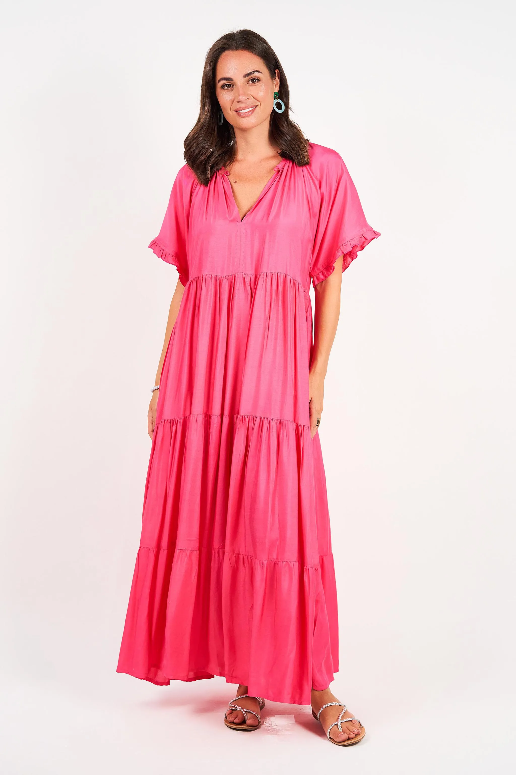 Amisha Short Sleeve Maxi Flamingo  (Outlet - Final Sale Product)