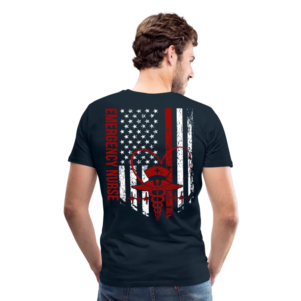 Amy RN Emergency Nurse Flag Men's Premium T-Shirt