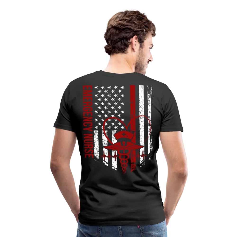 Amy RN Emergency Nurse Flag Men's Premium T-Shirt