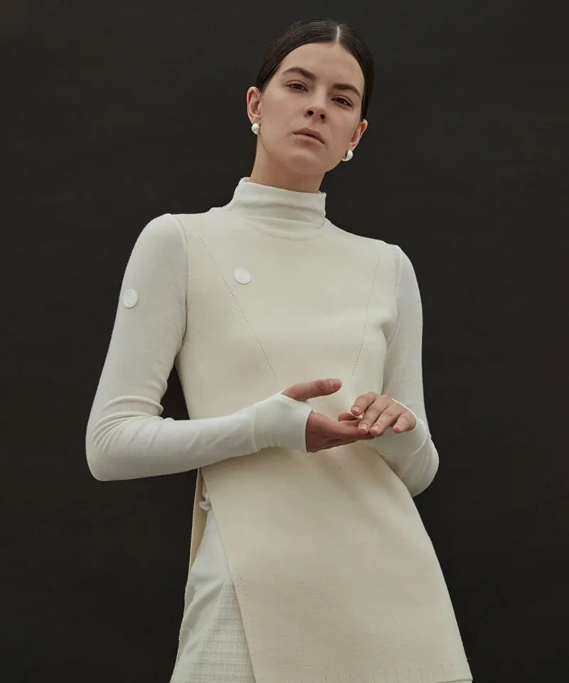 Anell Golf Cathy Slit Knit Dress - Clash Cream