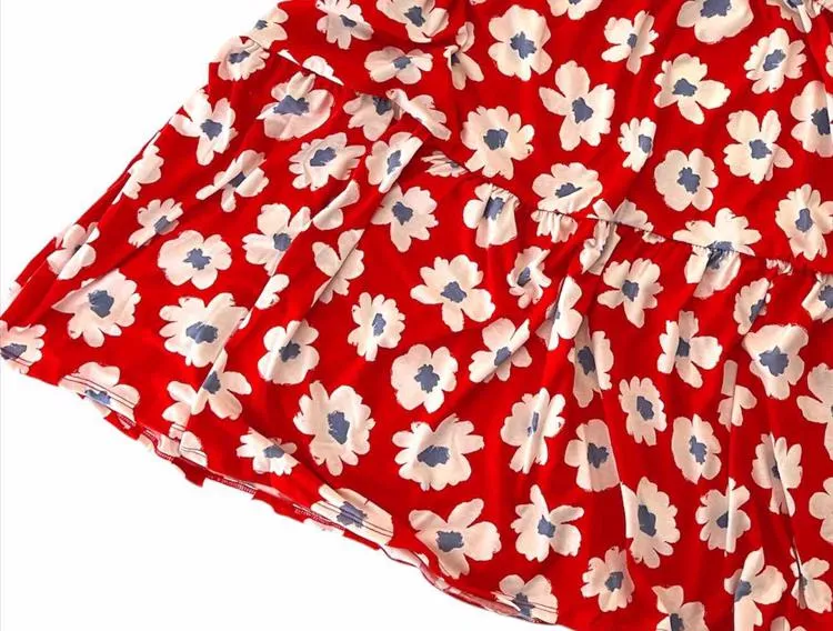 Ariel - Red Ivory Purple Large Floral