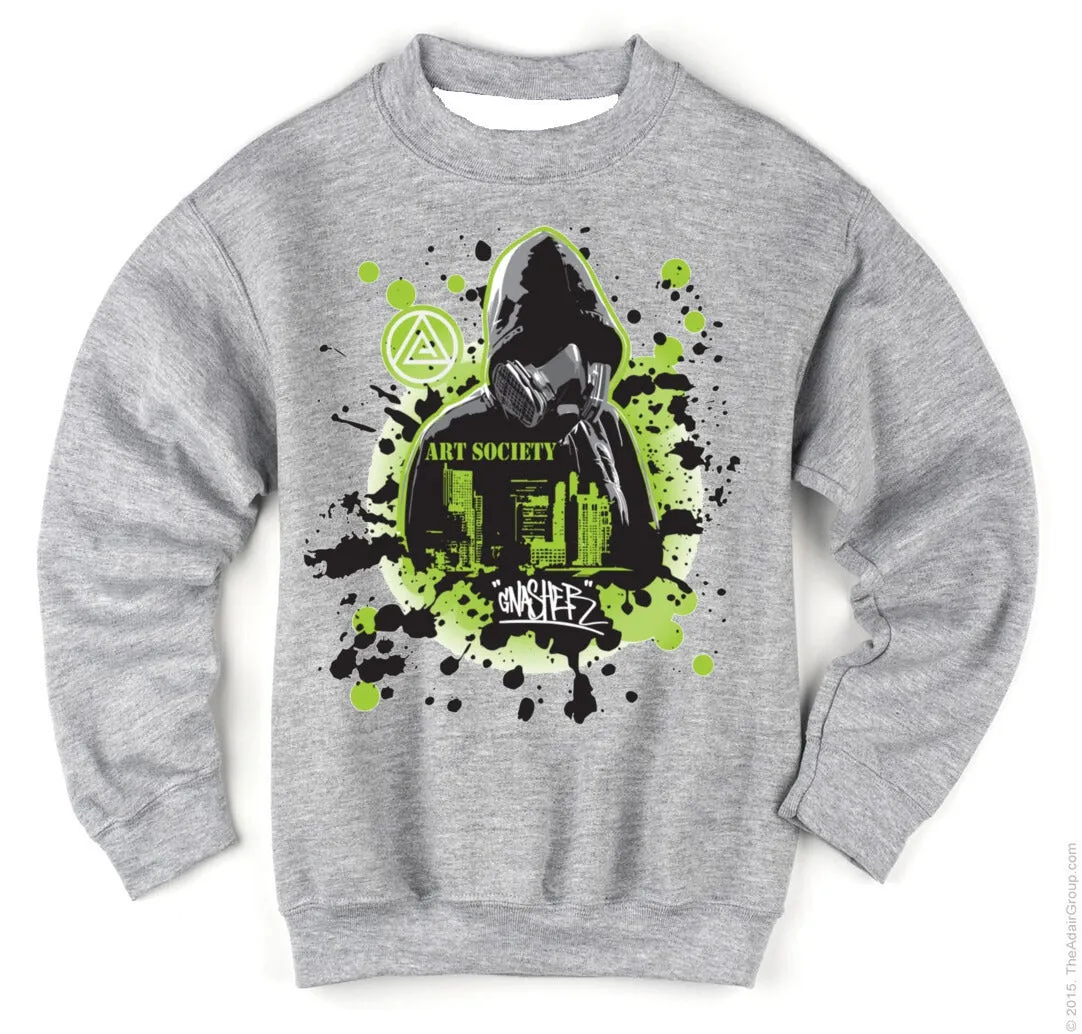 Art Society x Retro Kings x GNASHER CREW SWEATSHIRT GREY