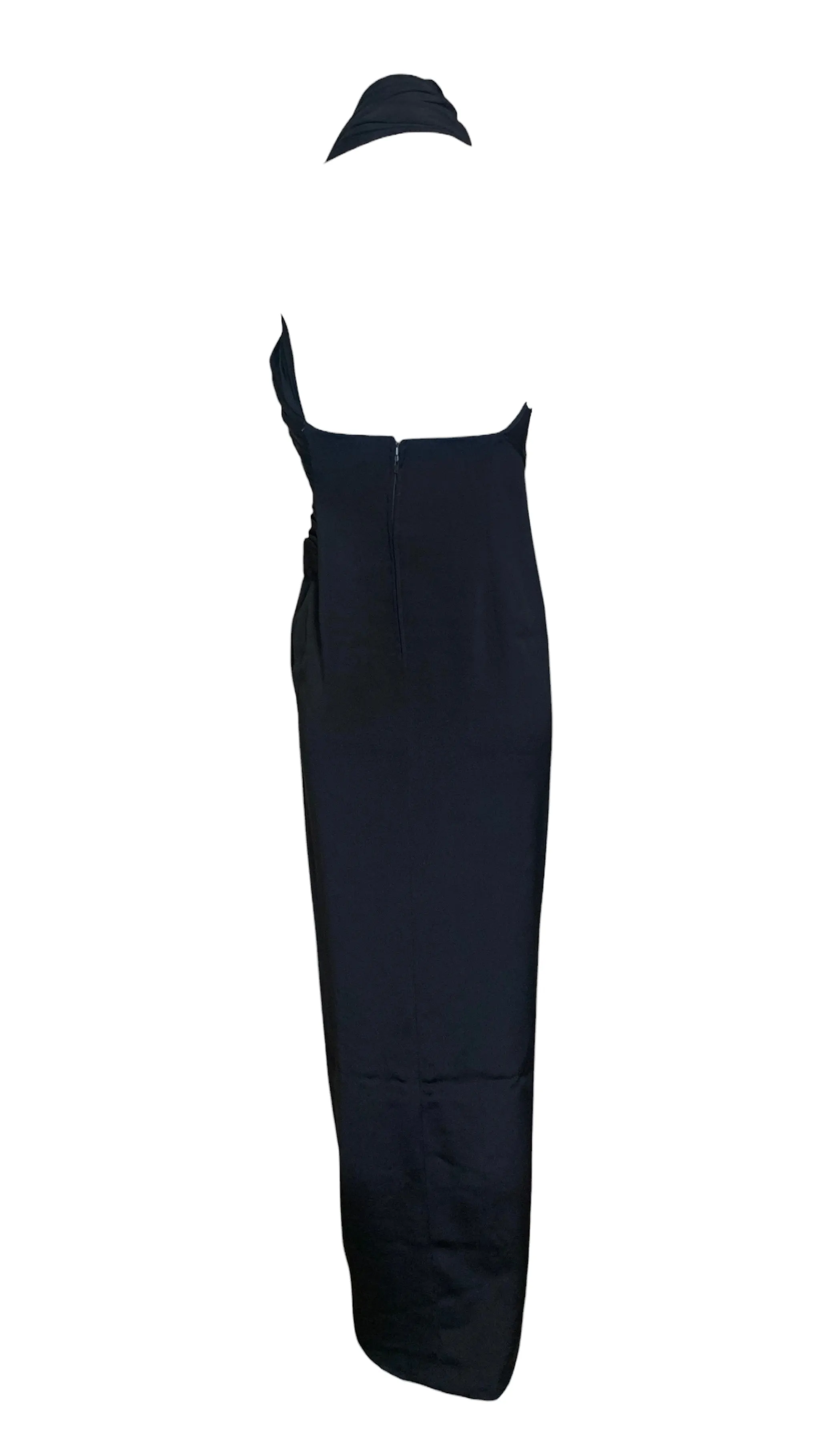 Atelier Versace by Gianni Versace 90s Black Silk Goddess Halter Gown