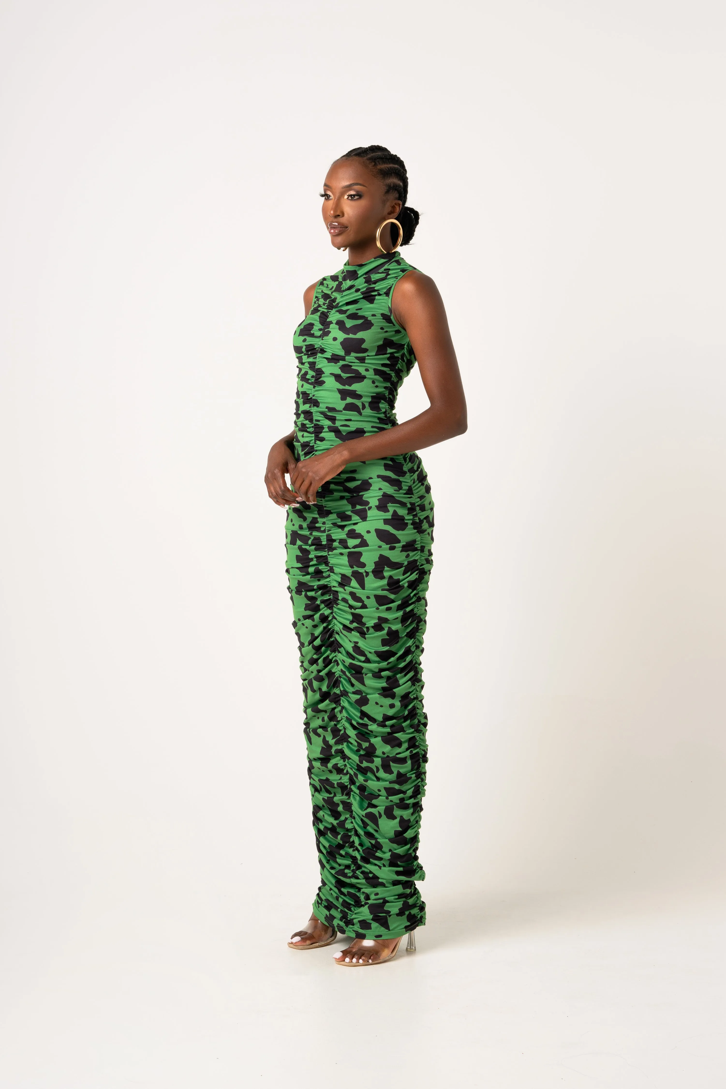 AZI RUCHED MAXI KNIT DRESS