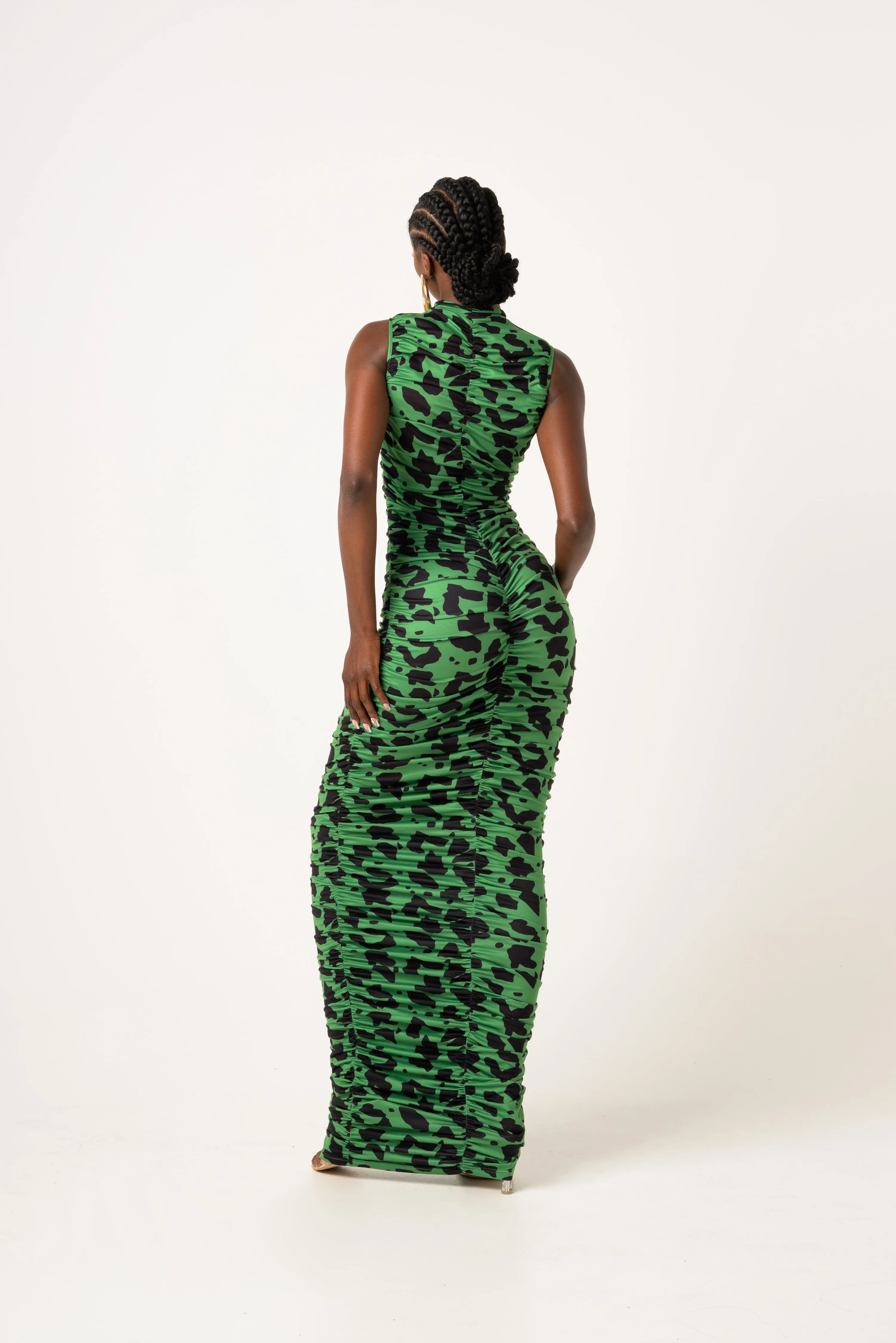 AZI RUCHED MAXI KNIT DRESS