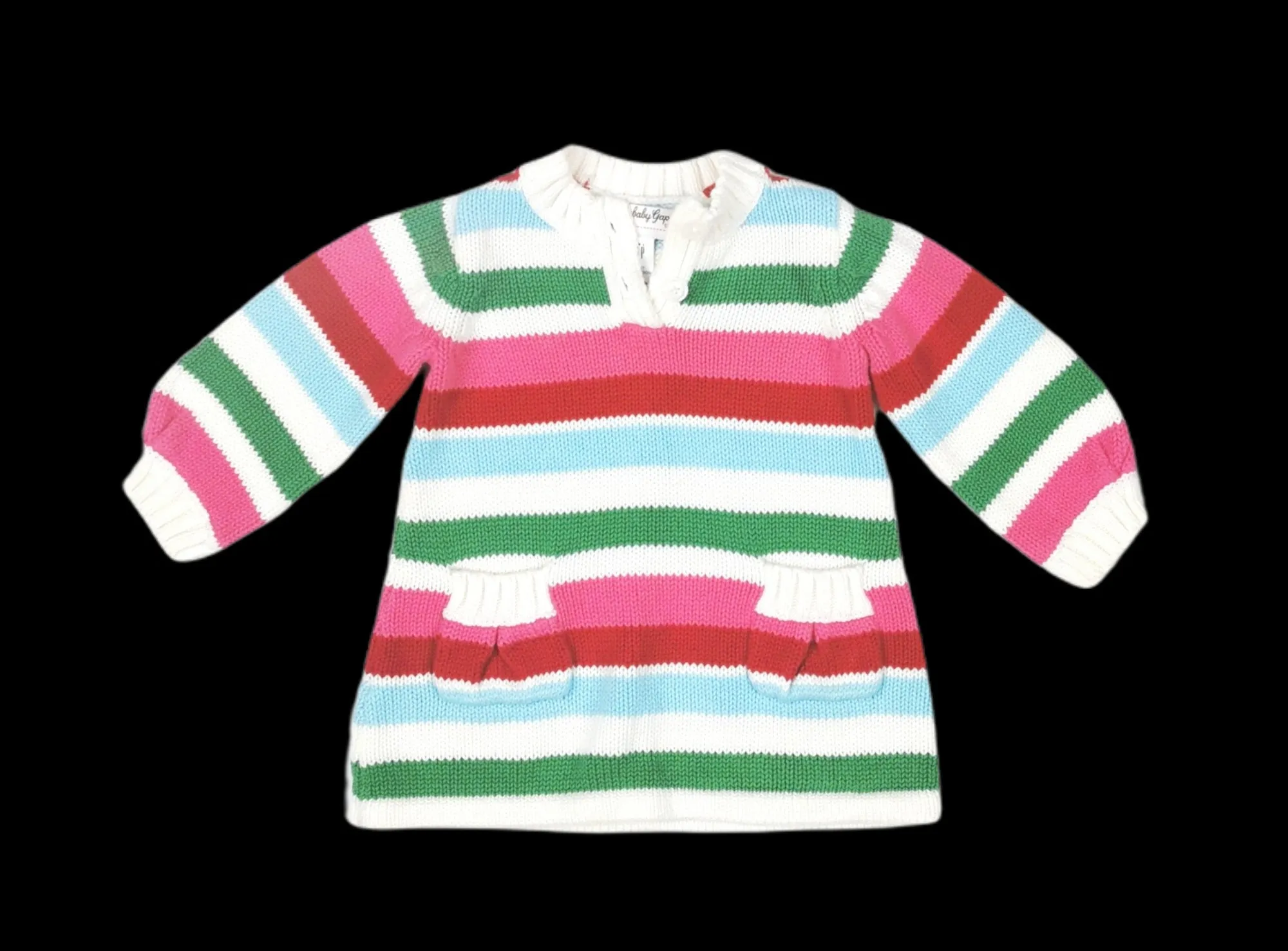 BABY GIRL SIZE 3/6 MONTHS - Baby GAP, Soft Knit Sweater Dress EUC B56