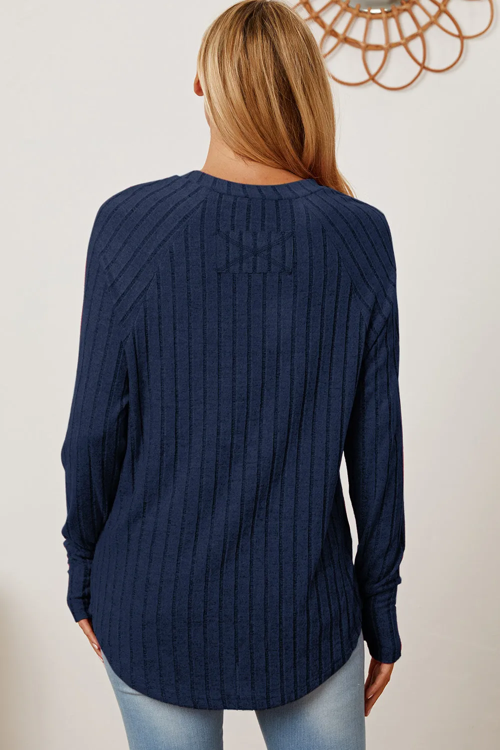 Basic Bae Ribbed Thumbhole Sleeve T-Shirt Stylish Comfortable Trendy Long Sleeve