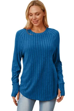 Basic Bae Ribbed Thumbhole Sleeve T-Shirt Stylish Comfortable Trendy Long Sleeve