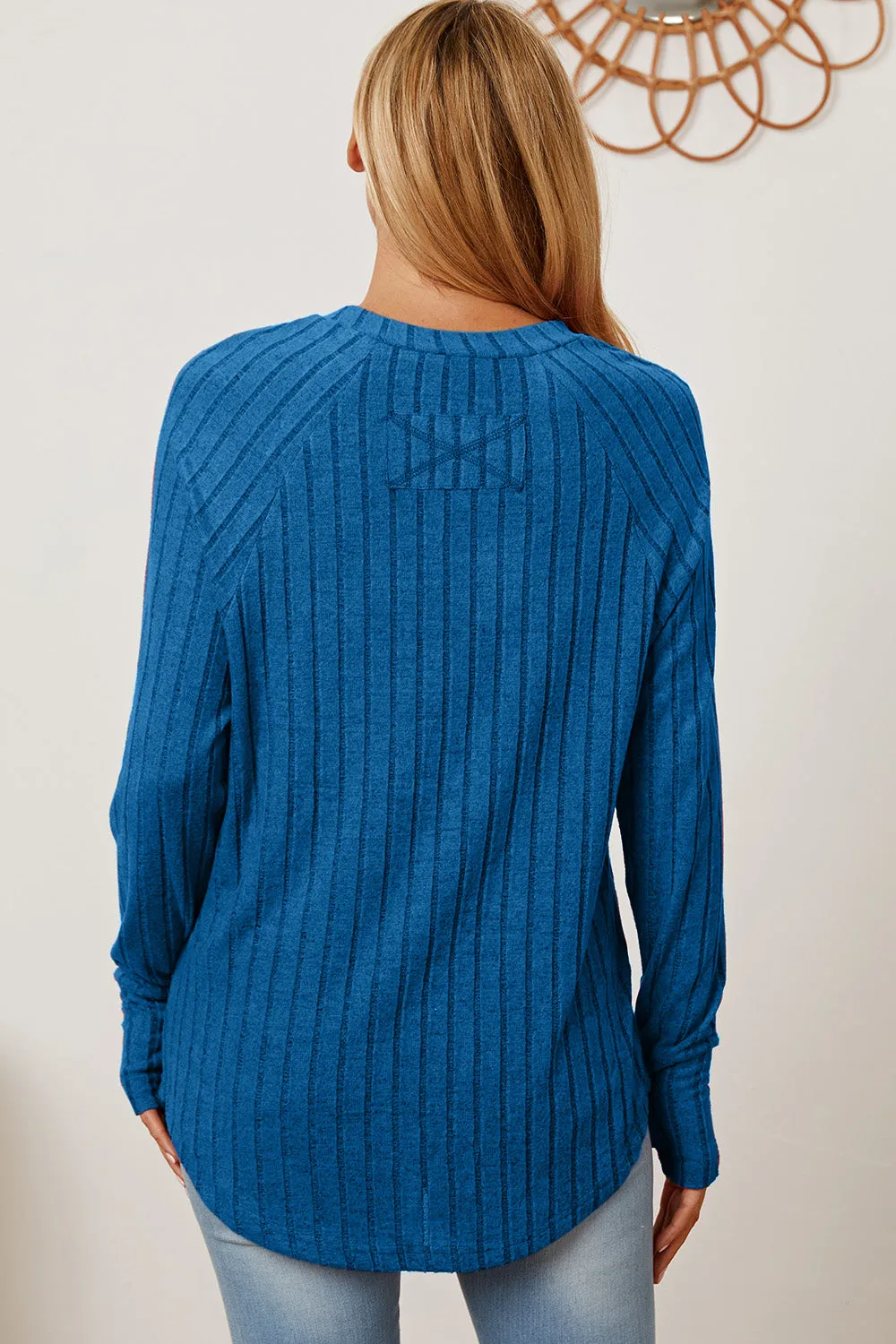 Basic Bae Ribbed Thumbhole Sleeve T-Shirt Stylish Comfortable Trendy Long Sleeve