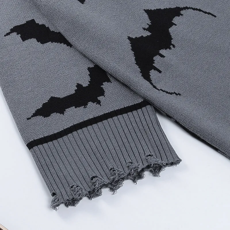 Bat Printed Oversized Sweater