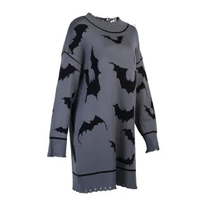 Bat Printed Oversized Sweater