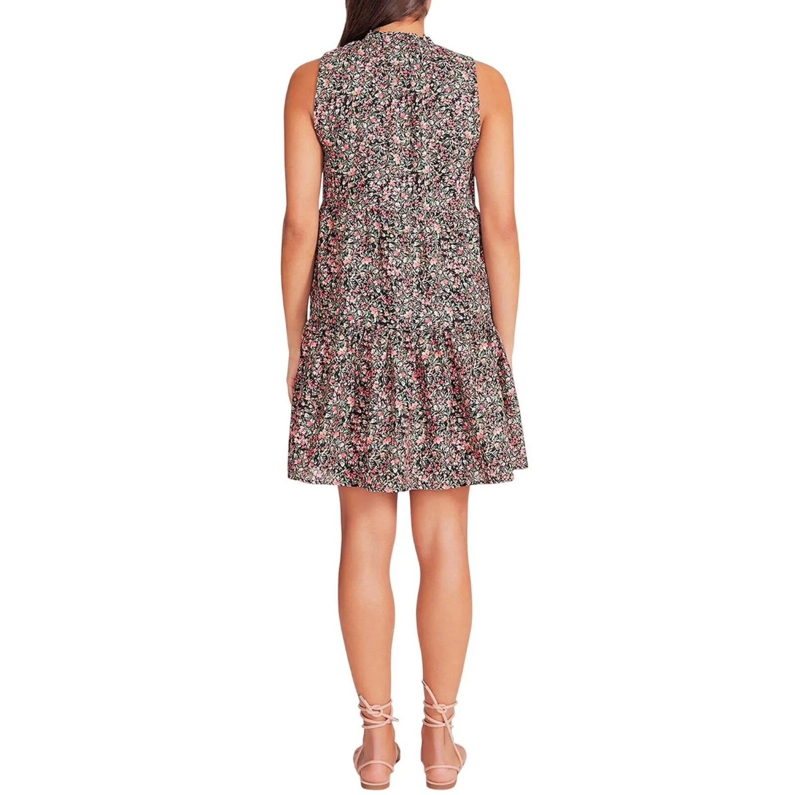 Bb Dakota Womens Sleeveless Tiered  A-Line Dress BL28140W Black Multi 2XL