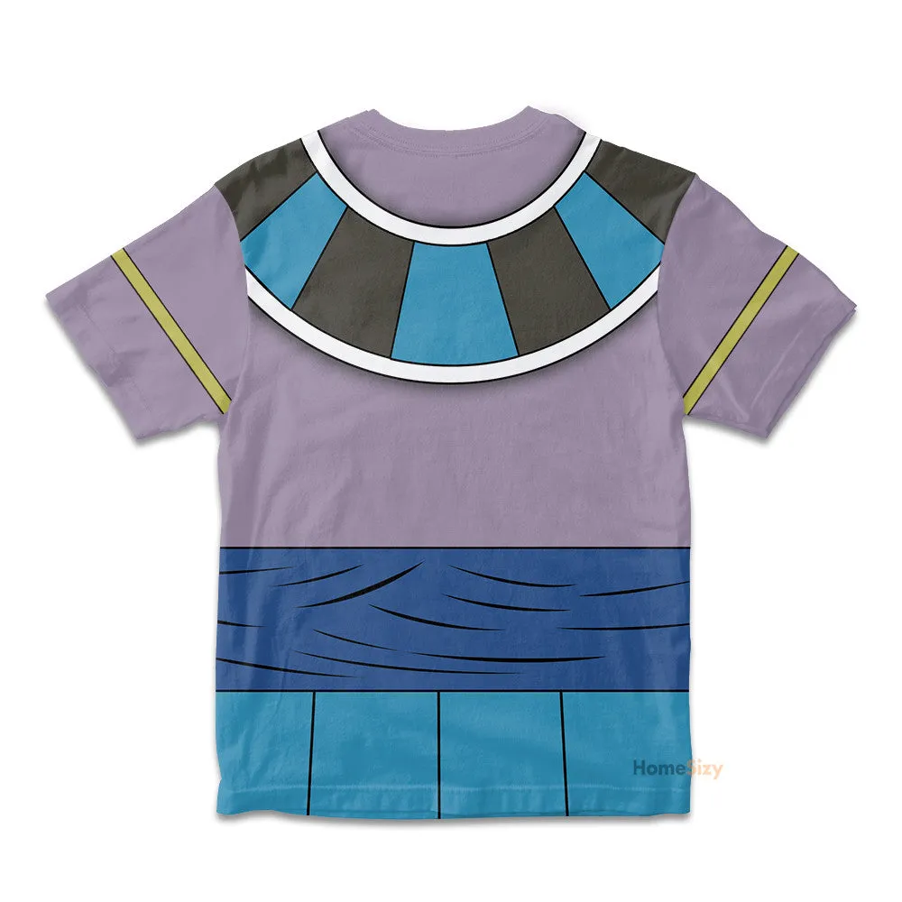Beerus God Jesus Of Destruction Dragon Ball Custom Cosplay Costume Kid Tshirt QT204160Hc