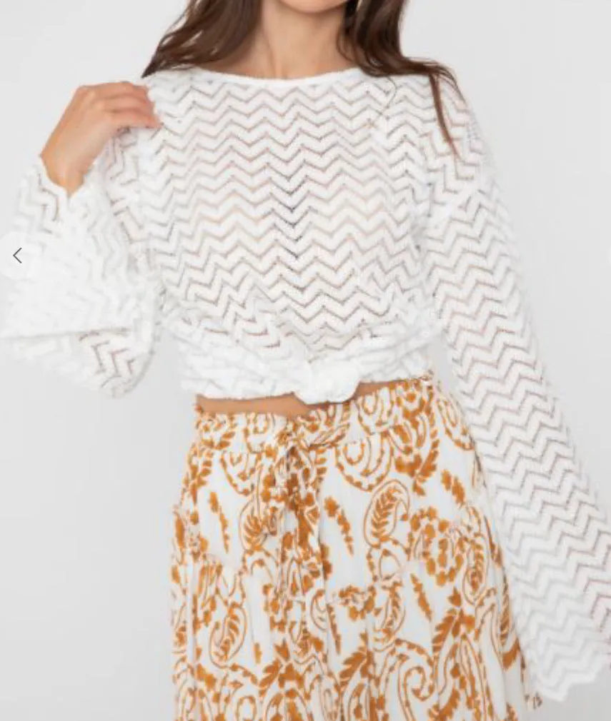 Bell sleeve white blouse
